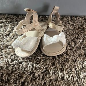 White and Gold Infant Sandals